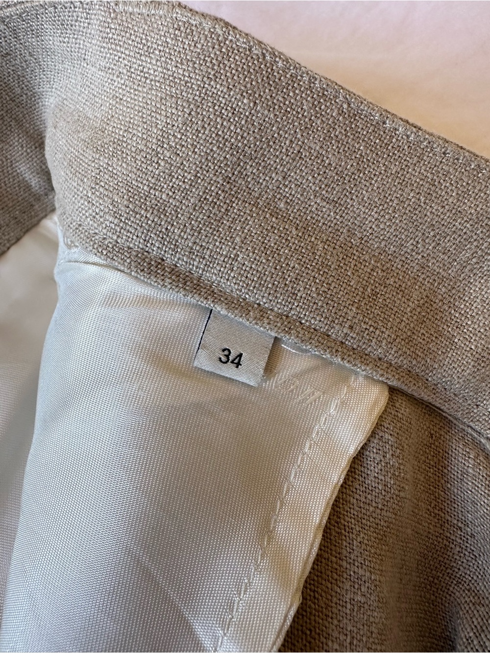 Róhe 100% Linen Pleated Bermuda Shorts Beige Size 34 - Picture 5 of 6